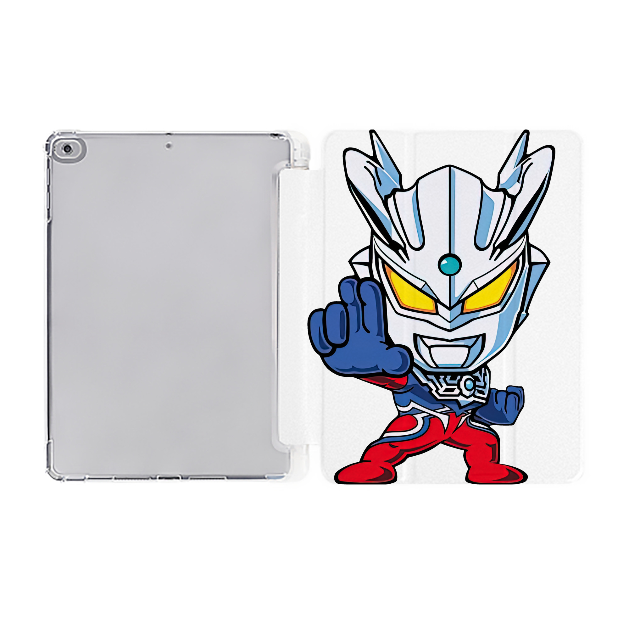 （画像用） ウルトラマン Ultraman IPad ケース ペン収納付き 三つ折りスタンド PUレザー×シリコン 対応機種9.5/10.5/10.9インチ